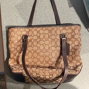 Coach Brown Signature Tote Bag